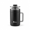 Studio hero shot of a matte black 52 oz bubba water keg on a seamless white background.