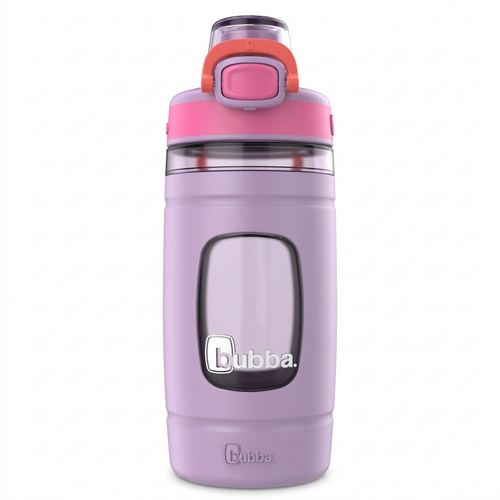 A premium, centered hero shot of the bubba 16 oz Flo Lavender Frost water bottle on a pure white background.