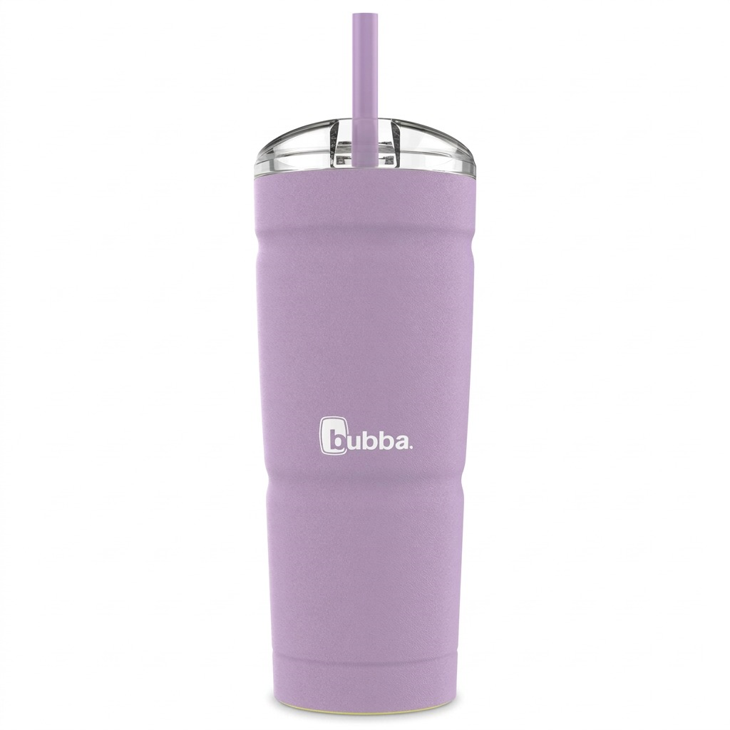 Bubba Envy S Stainless Steel Tumbler, 24oz Lavender Frost, Straw Lid, Hero Shot - Pure White Background