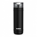 Pure high-resolution product photography shot of the bubba(R) DualSip insulated water bottle (32 oz, Office Siren) with integrated straw and chug lid, matte black body, centered against a crisp, high-contrast pure white background. Pure high-resolution hero shot of bubba(R) DualSip black water bottle.