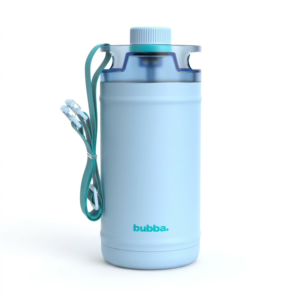 High-resolution hero shot of the bubba 2225365 64oz Insulated Stainless Steel Water Jug, Daydreamin' blue, on a pure white background.