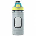 High-resolution hero shot of the 16 oz Bubba Flo bottle in Light Stone, Limelight, and Scuba on a white background.