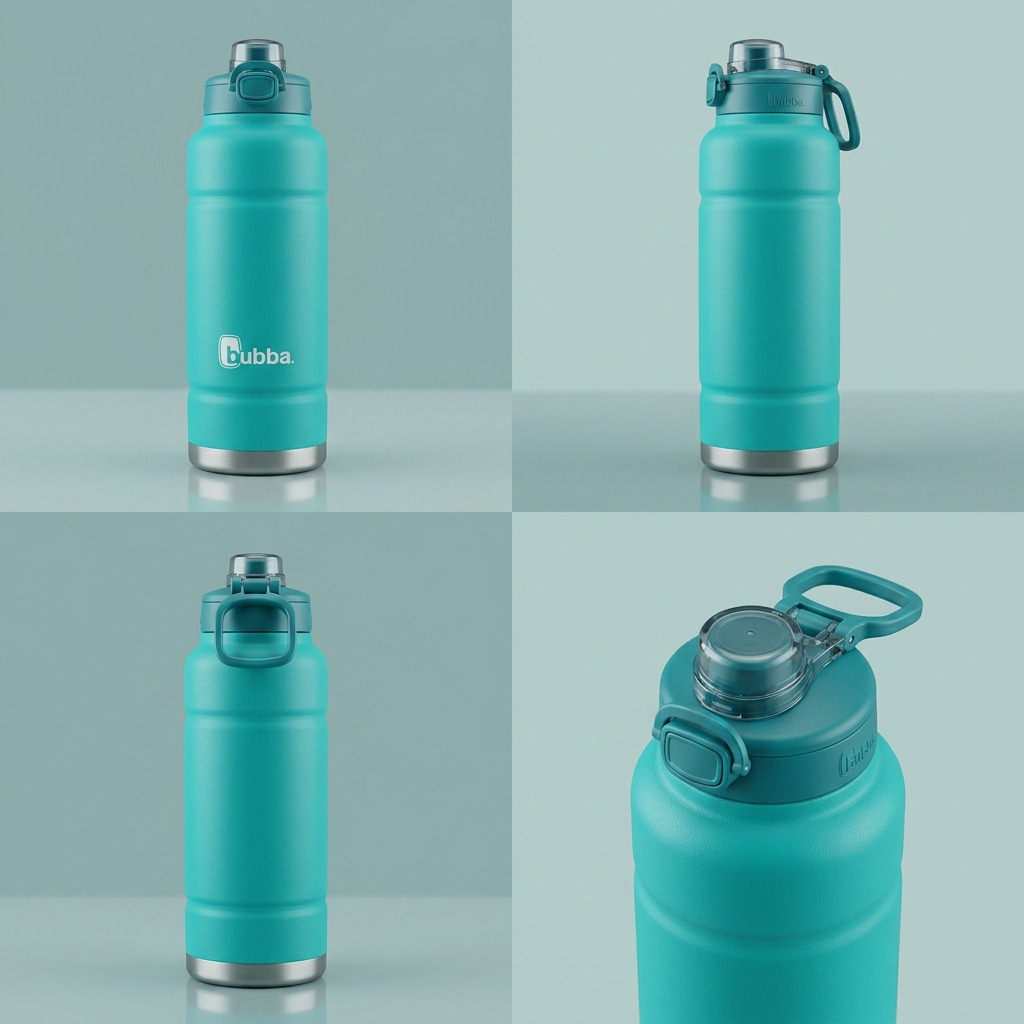 A high-resolution 4-tile grid matrix of a Bubba Trailblazer 40oz bottle, showing 4 distinct angles.