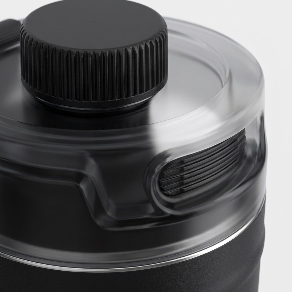 Bubba Office Siren 64oz Water Jug (MPN: 2225364) Close-Up on Lidded Opening.