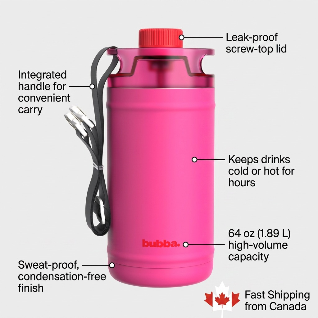 A polished feature graphic for the specific bubba water jug, highlighting its operational capabilities in simple terms.