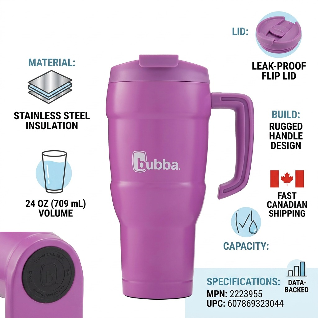 Trust infographic for bubba Hero XL Tumbler, highlighting key specifications and features.